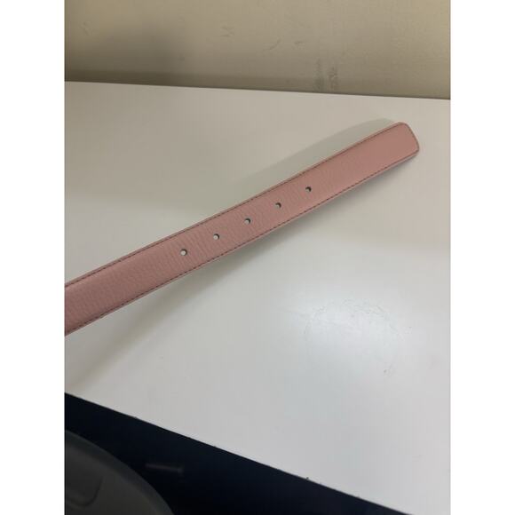 Pink Italian Leather Belt Abro Size 40/100cm Silver Buckle Made in Italy - Picture 7 of 8